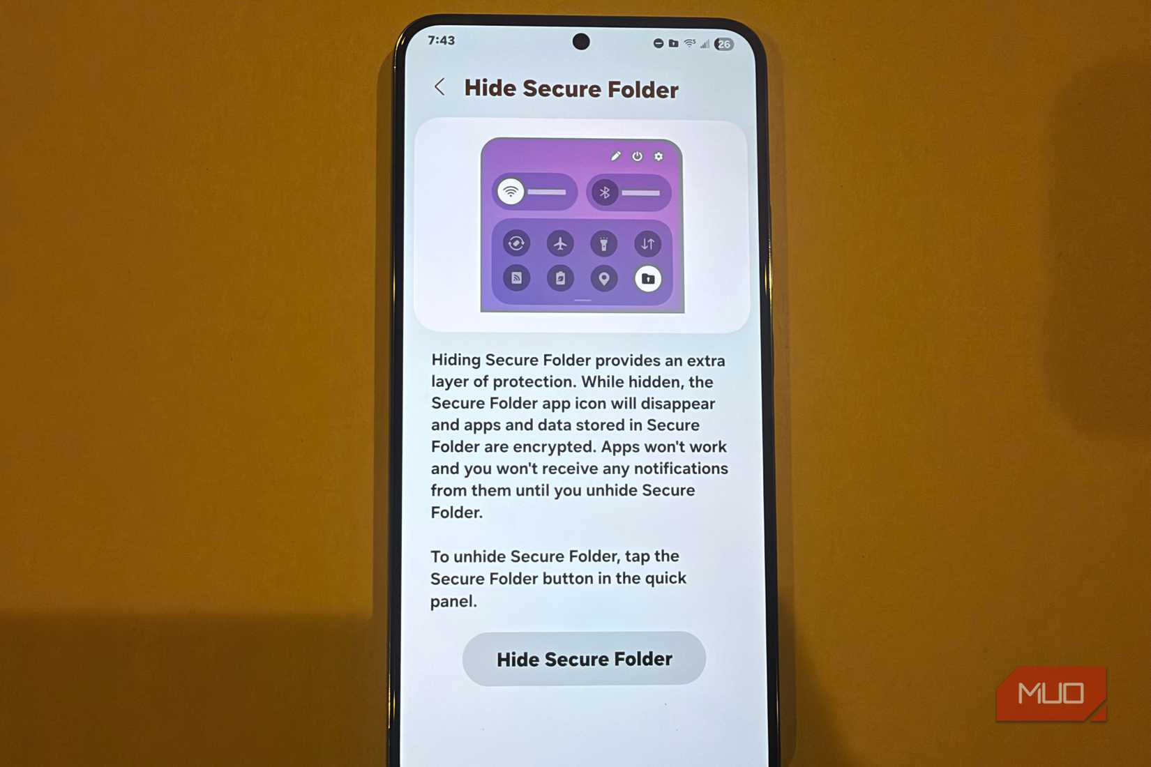 hide secure folder