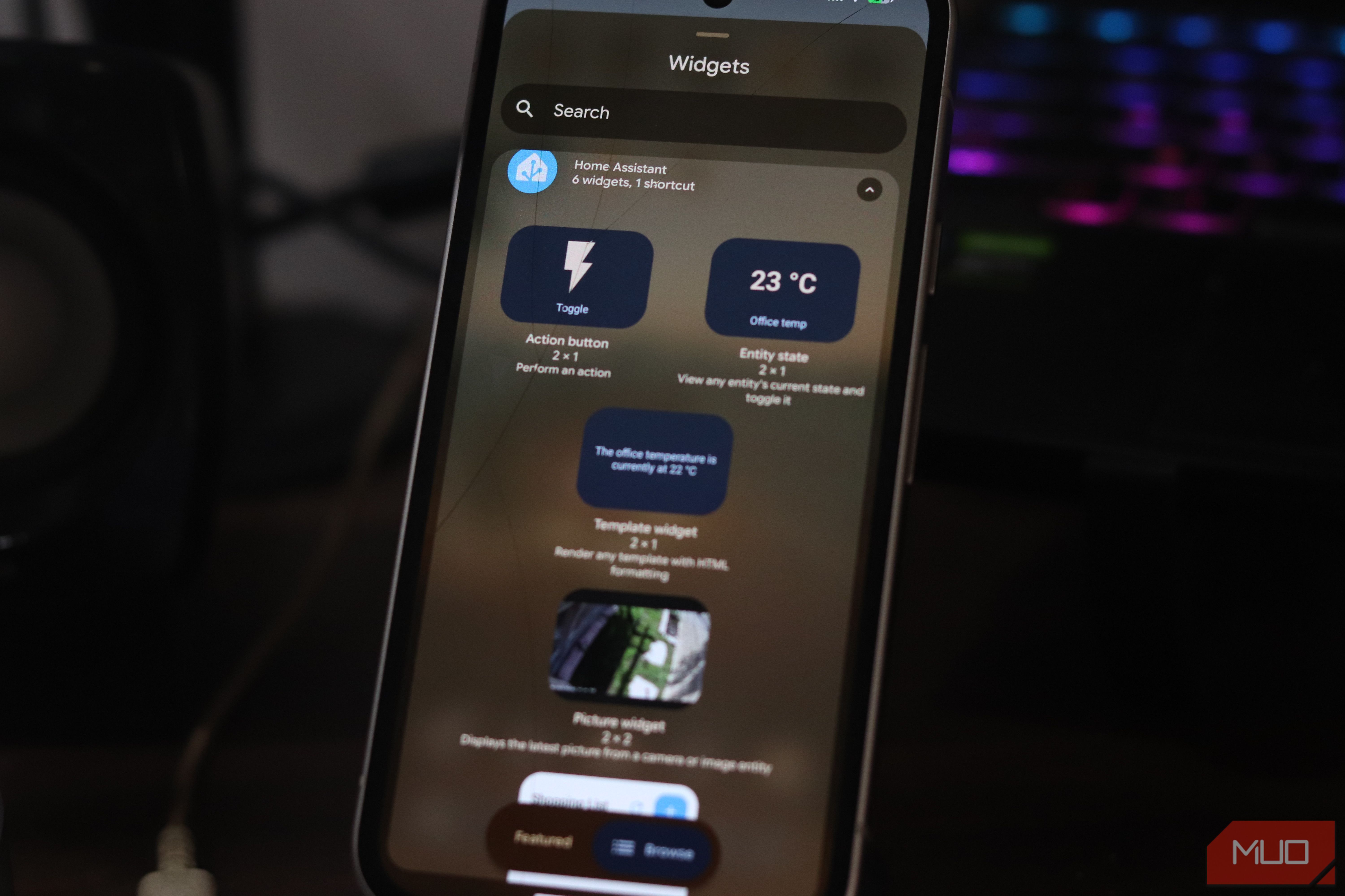 Home Assistant Android widgets.