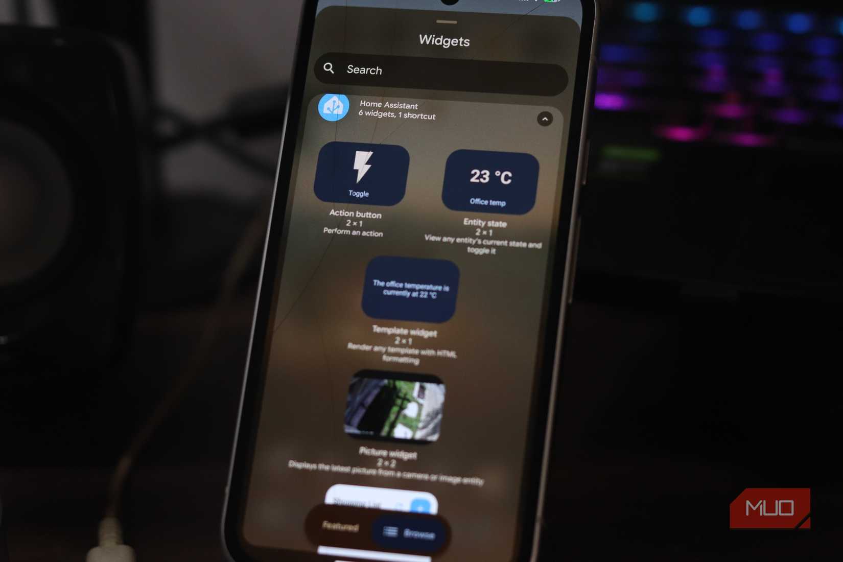 Home Assistant Android widgets.