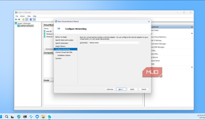 Hyper V Manager New Virtual Machine Wizard Configure Networking dialog