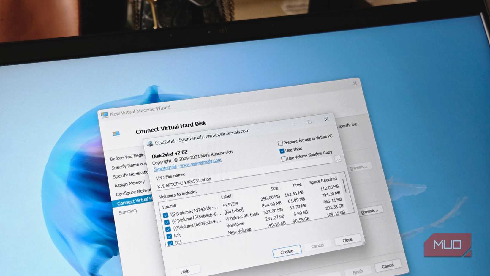 Hyper V New Virtual Machine Wizard Connect Virtual Hard Disk dialog