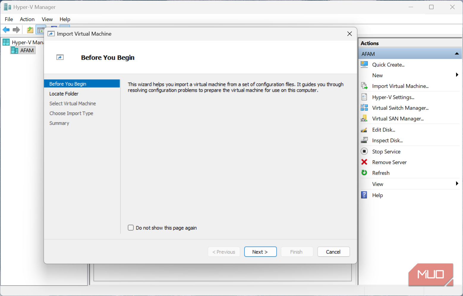 Importing VM on Windows