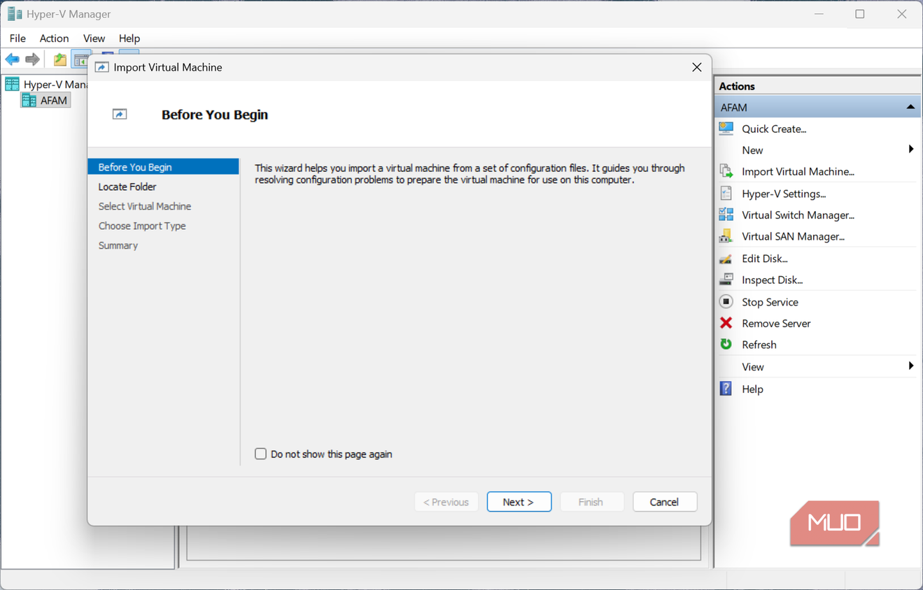 Importing VM on Windows