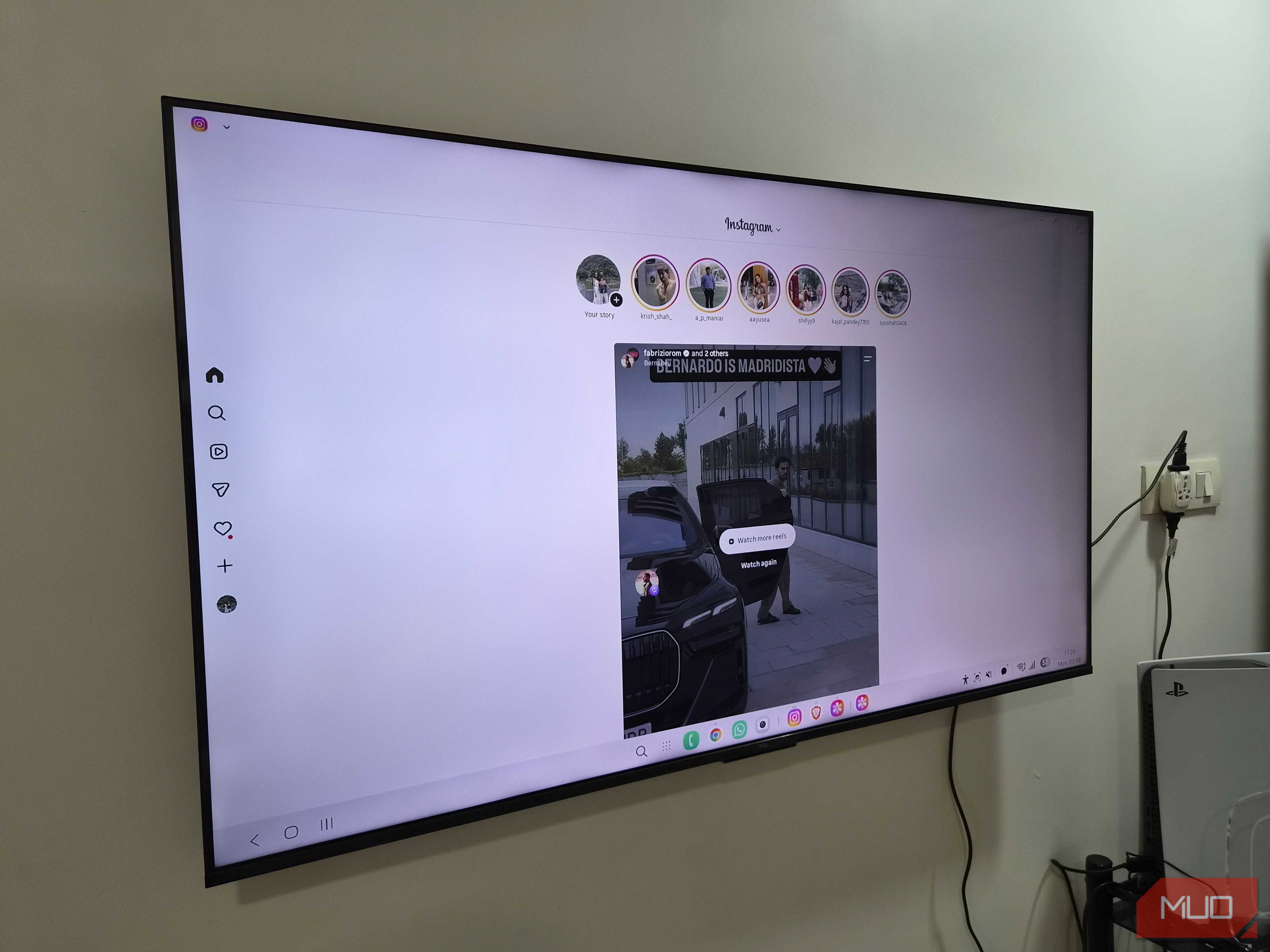 Instagram open on smart TV