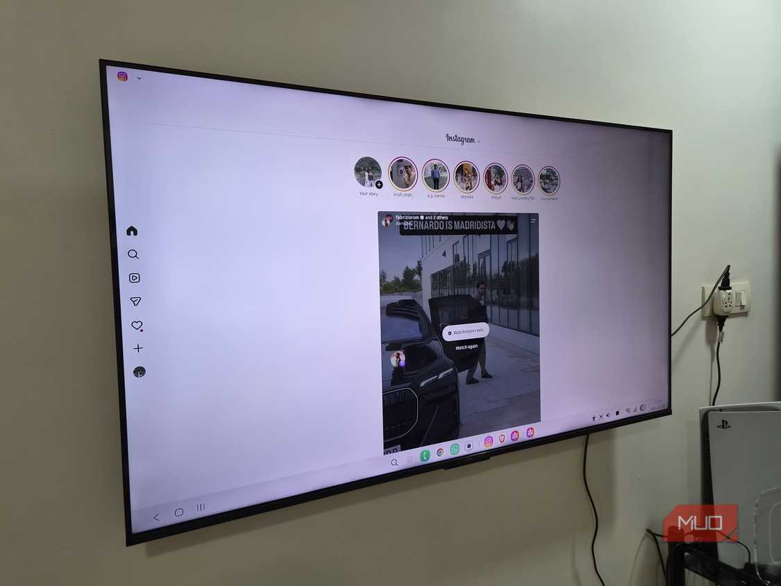 Instagram open on smart TV