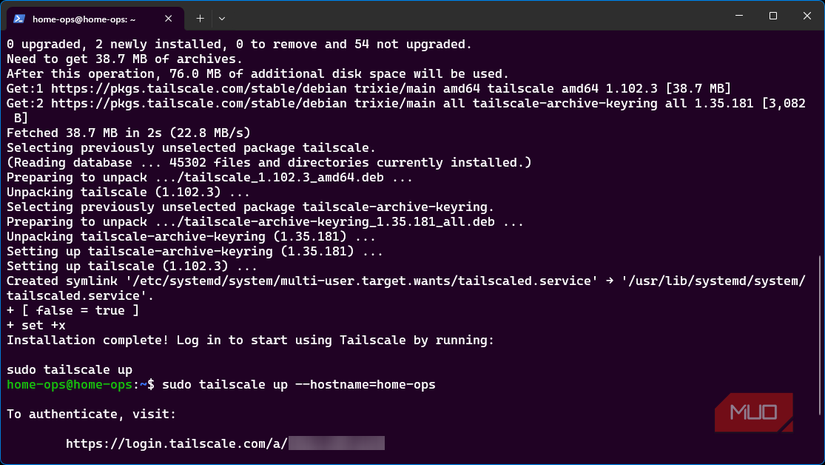 Installing, running, and adding machine to Tailscale via URL