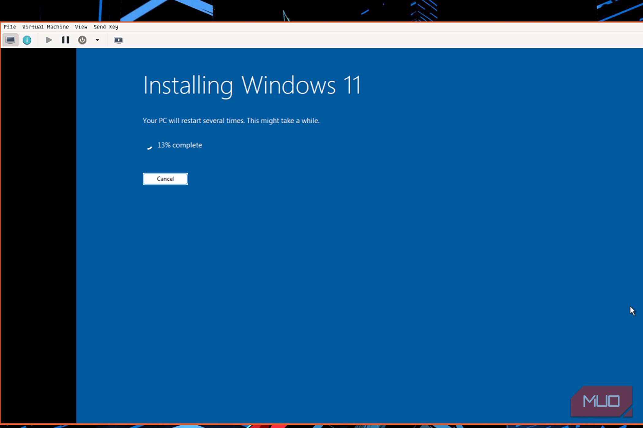 Installing Windows 11 in a virtual machine