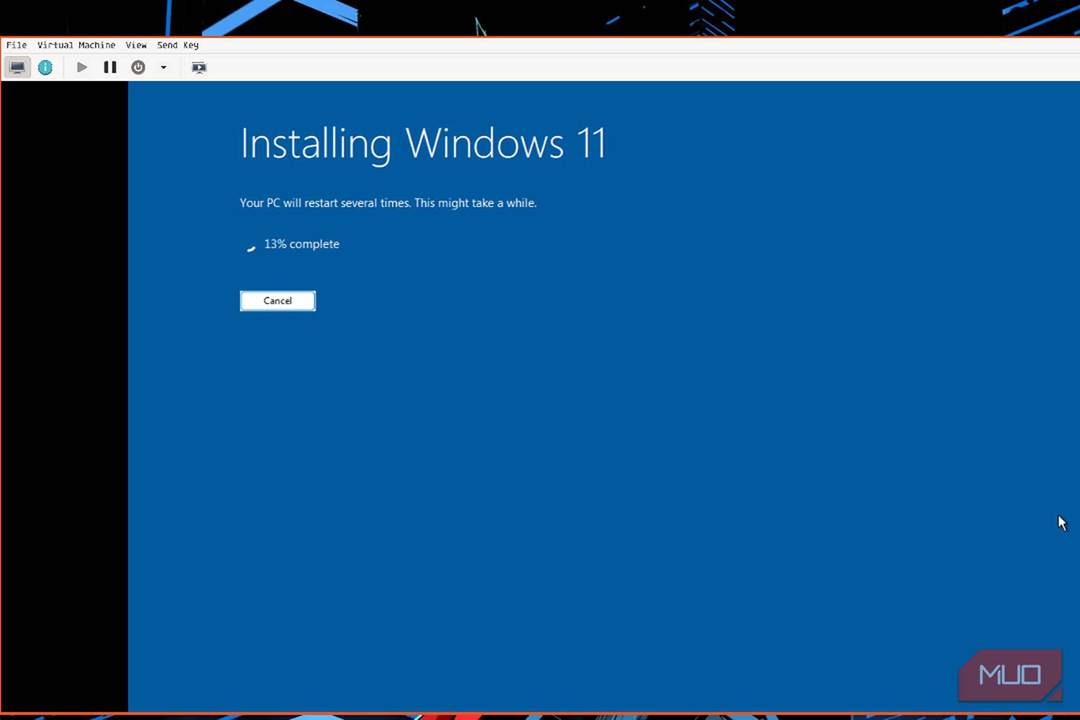 Installing Windows 11 in a virtual machine