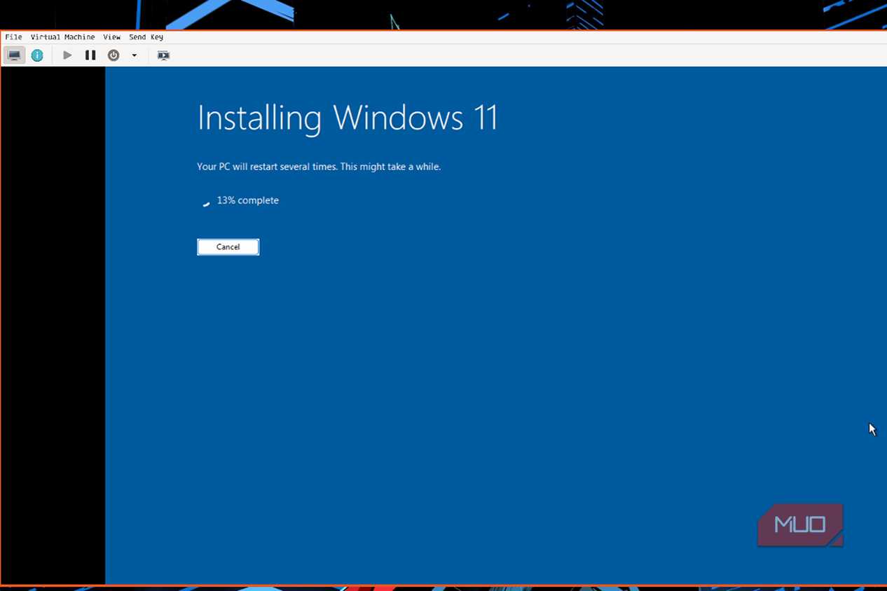 Installing Windows 11 in a virtual machine