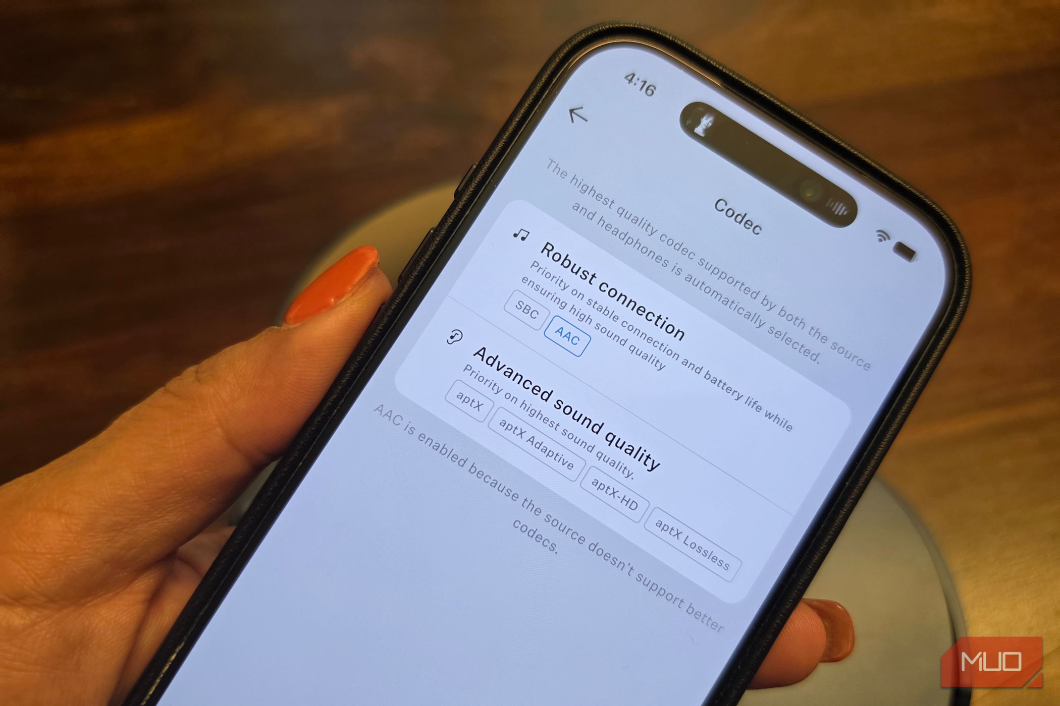 Your headphones support better audio, but your phone probably isn't using it