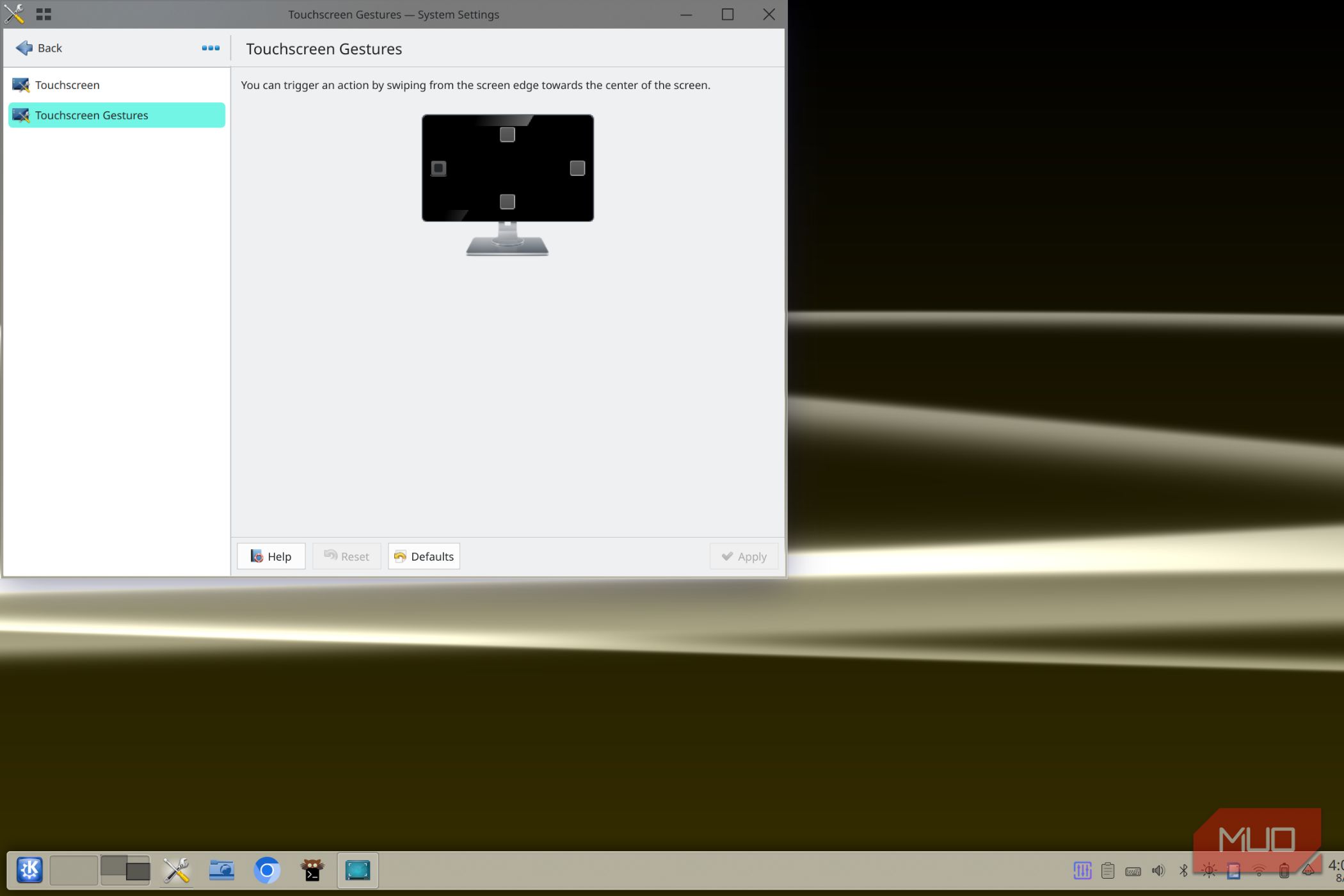 KDE Touchscreen gestures