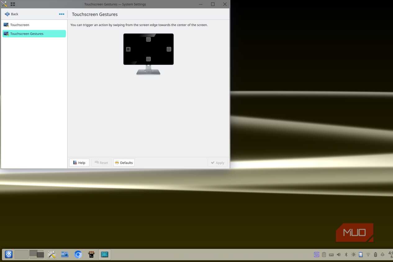 KDE Touchscreen gestures