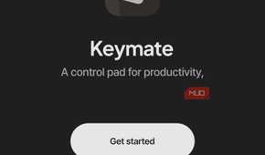 Keymate welcome screen with Get Started button
