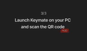 Keymate setup step 3 showing PC QR code scanning prompt
