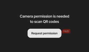Camera permission request screen for QR code scanning