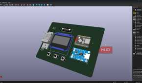 KiCAD PCB 3D view.