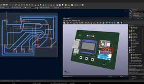 KiCAD with PCB Design schematic.
