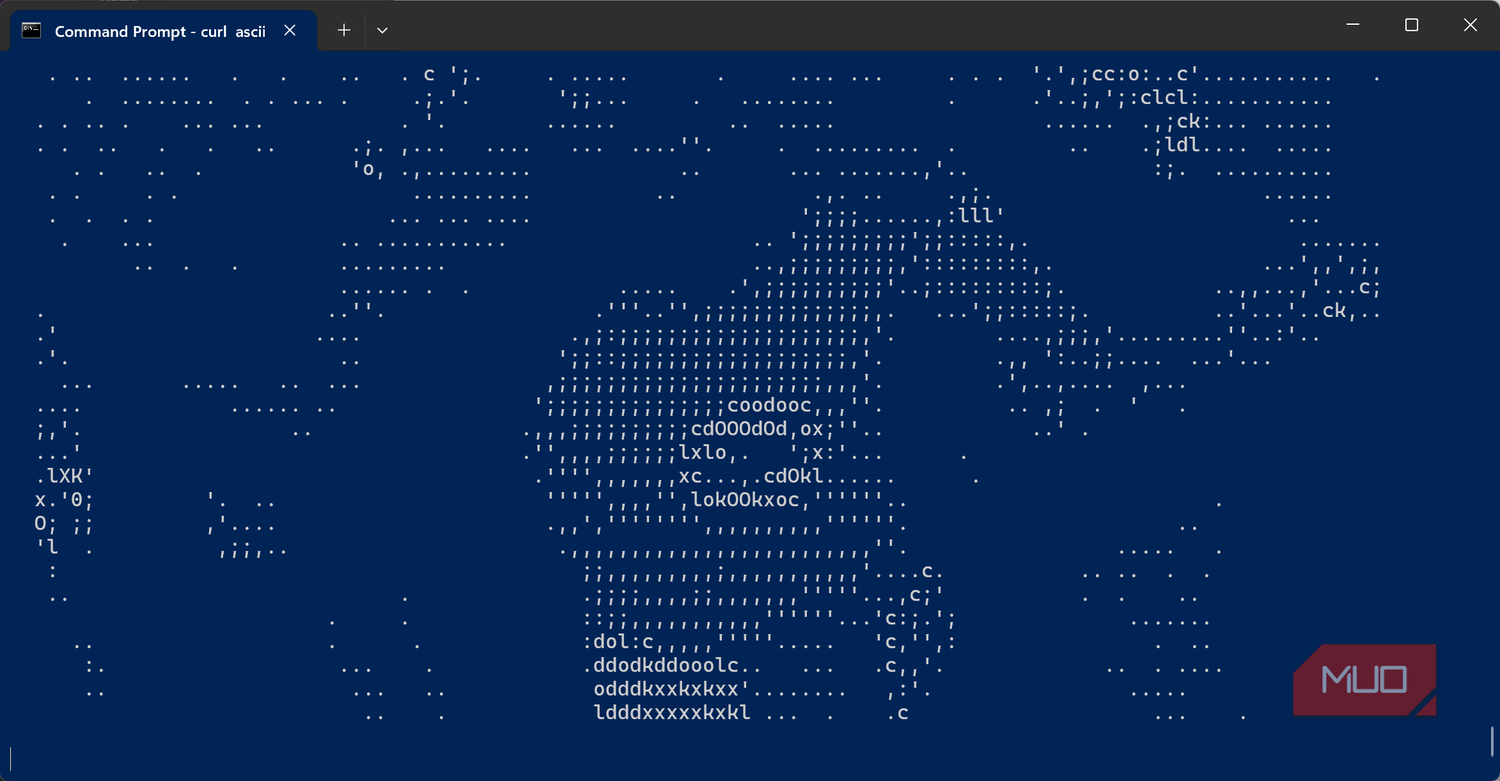 Large central ASCII figure in Command Prompt