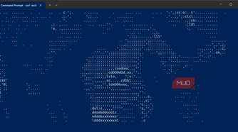 Large central ASCII figure in Command Prompt