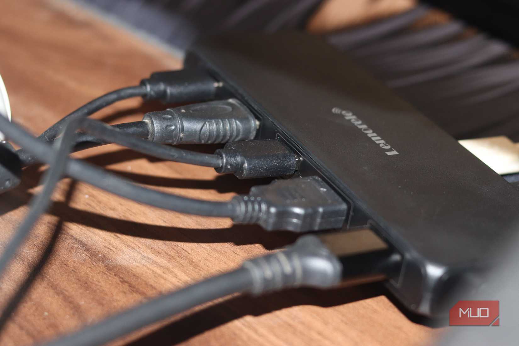 Lemorele KVM with HDMI and USB output connected.