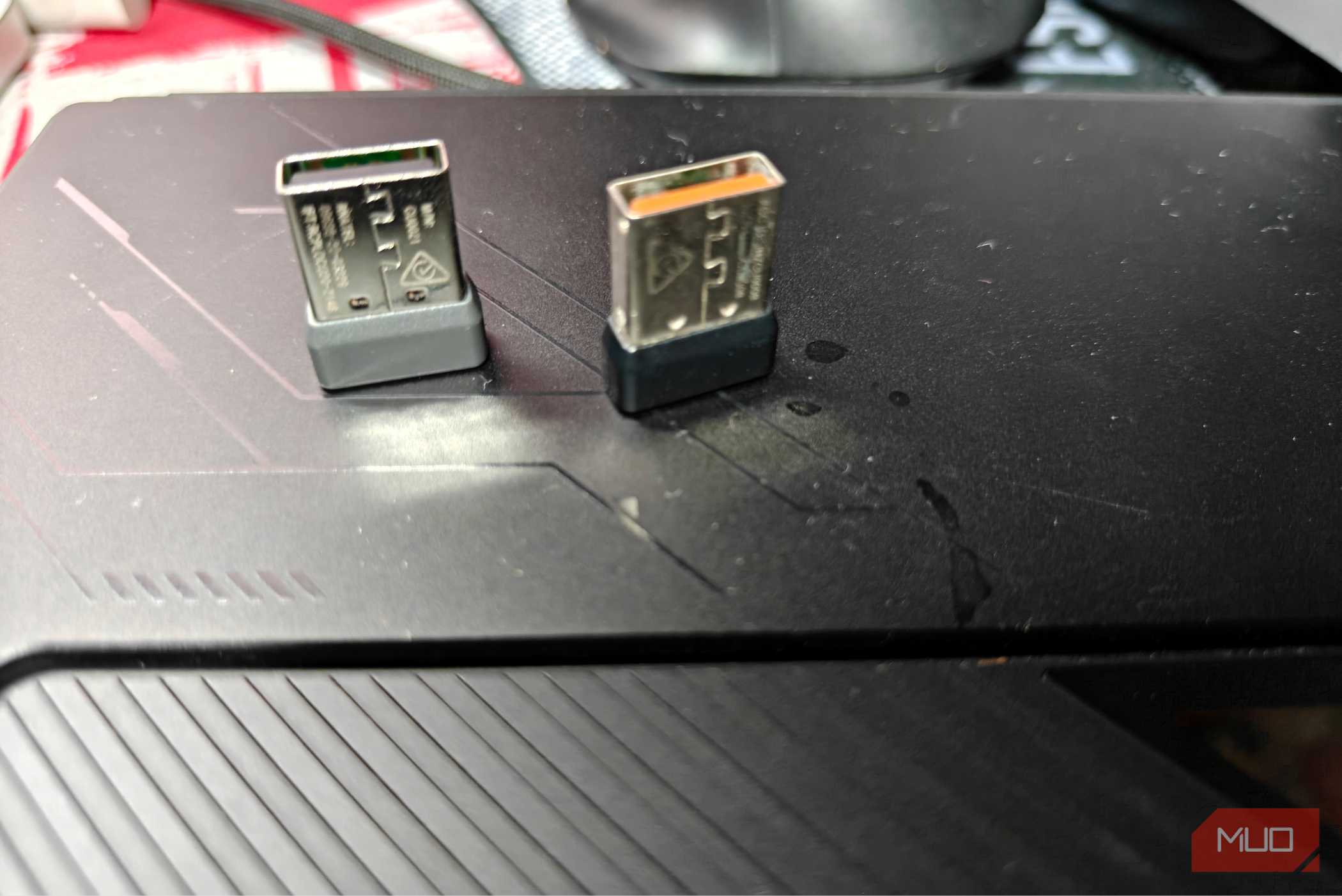 The back of the Logitech recievers