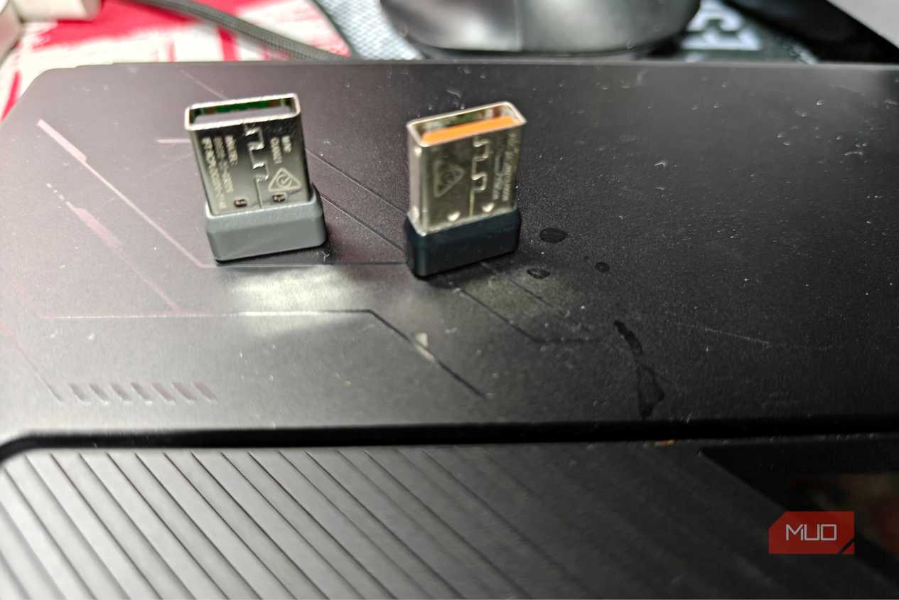 The back of the Logitech recievers