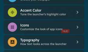 Mango Settings screen showing Appearance options like Themes, Wallpaper, Icons, and Frosted Glass