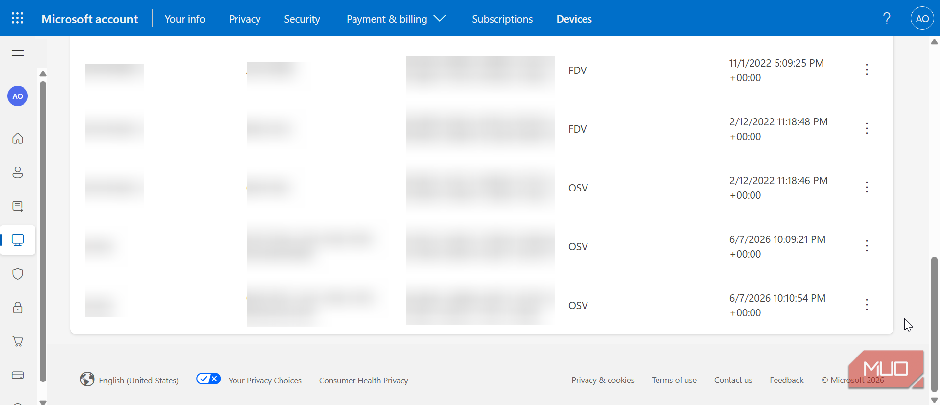 Microsoft account recovery keys