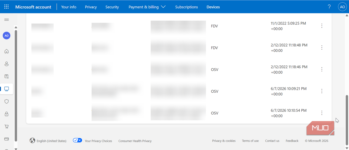 Microsoft account recovery keys
