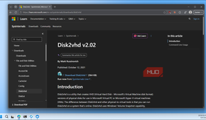 Microsoft Learn Disk2vhd v2 02 documentation page
