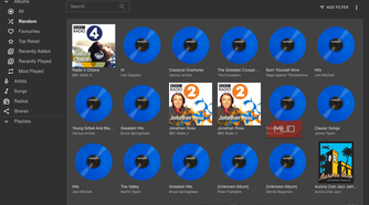 Random playlists displayed on Navidrome.