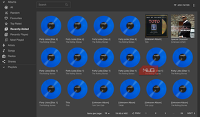 Recently added items displayed on Navidrome.