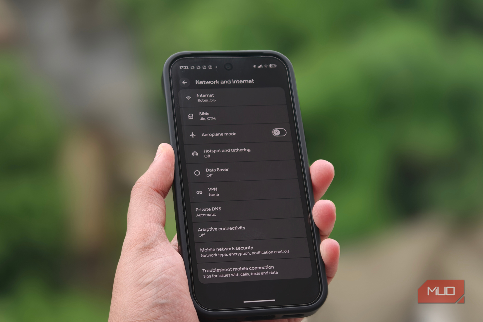 Network and Internet settings on Google Pixel 10 Pro