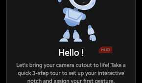 Notch Touch welcome screen featuring a robot illustration and Quick Tour button
