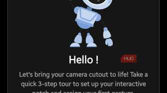 Notch Touch welcome screen featuring a robot illustration and Quick Tour button