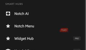 Select Action menu showing list of shortcut tools and hubs