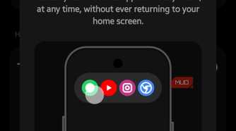 Tutorial popup explaining The Notch Menu multitasking hub