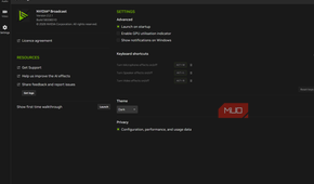 nvidia broadcast settings