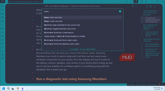 obsidian bases plugin command palette search results