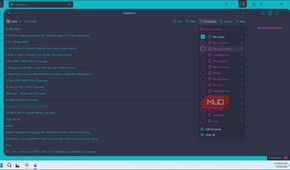 obsidian bases plugin database table with 532 file results and properties panel