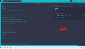 obsidian database table view with 532 file entries and filter panel