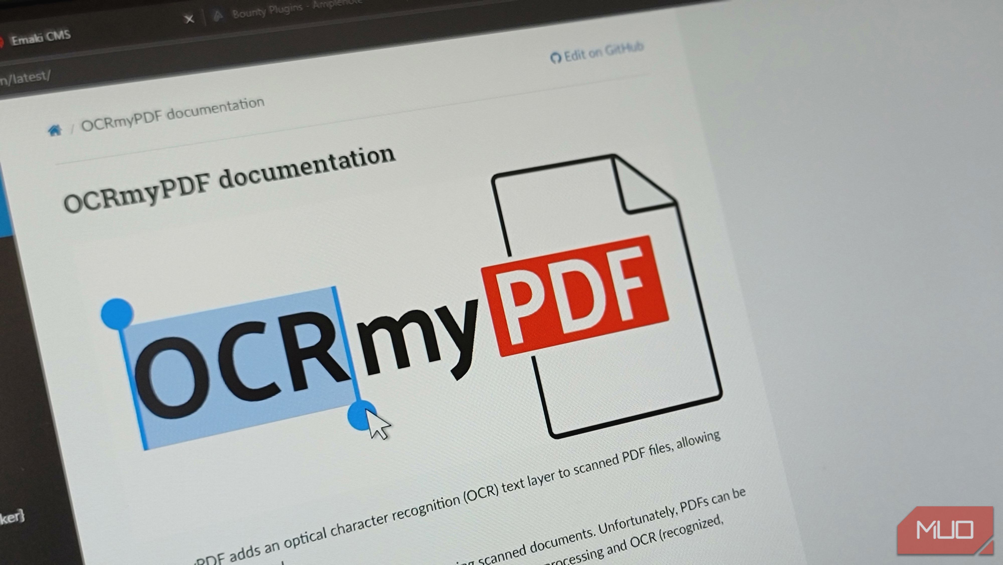 Ocrmypdf Documentation Page With Logo And Pdf File Icon
