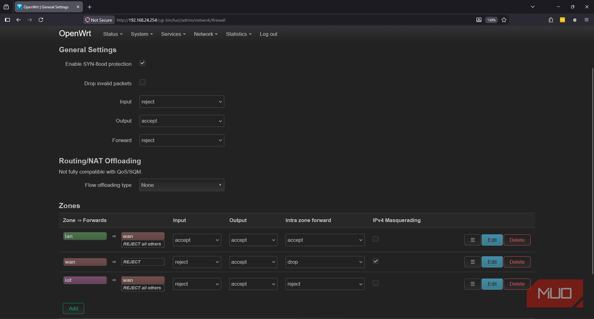 OpenWRT Input, Output, Forward rules and Firewall Zones