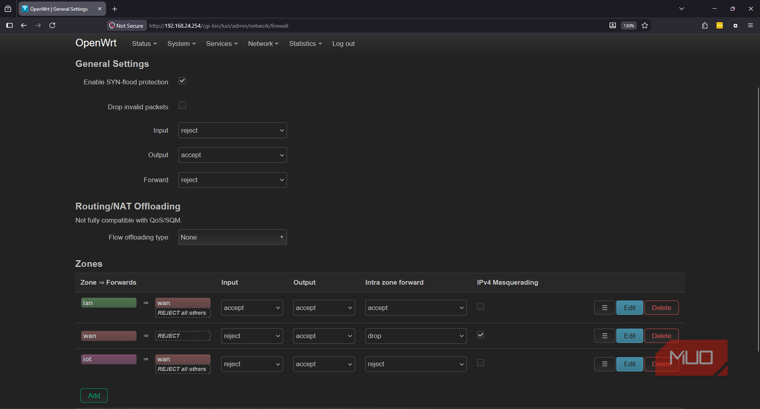 OpenWRT Input, Output, Forward rules and Firewall Zones