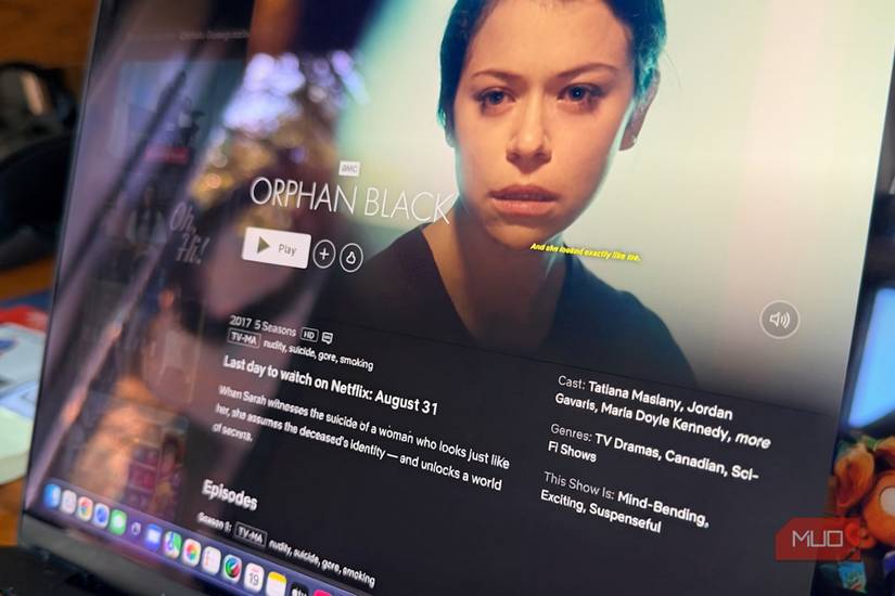 Orphan Black on a MacBook Pro.