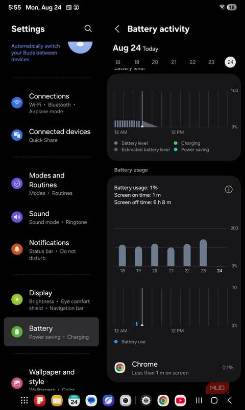 galaxy tab a11 overnight battery activity after frozen apps