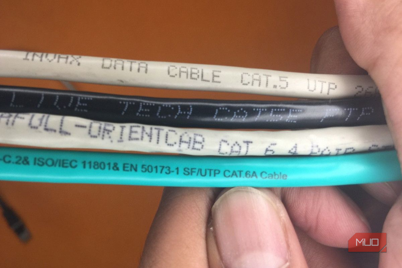 picture showing cat5 cat5e cat6 cat6a ethernet cables.