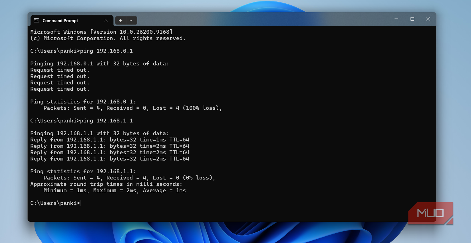 Ping command in CMD