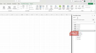 PivotTable Fields in Excel.