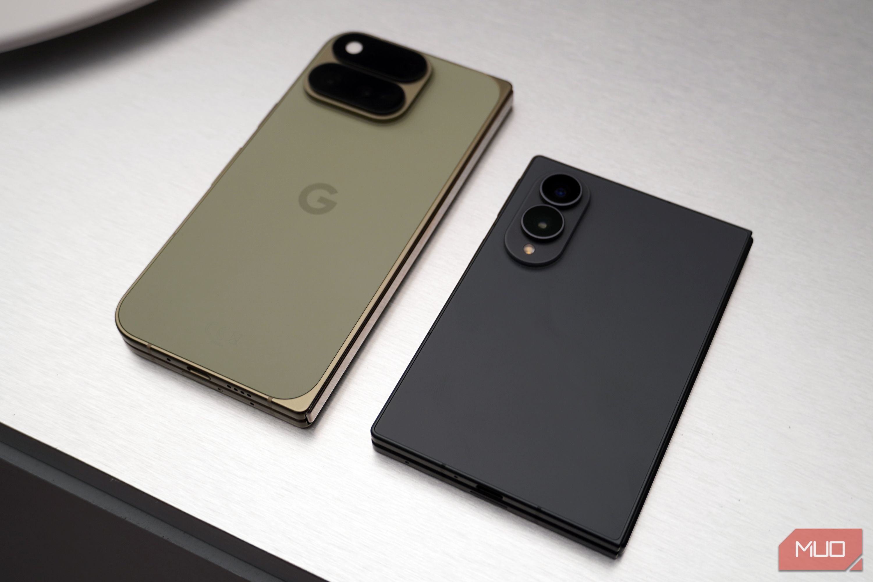 The Google Pixel 11 Pro Fold next to the Galaxy Z Fold 8.